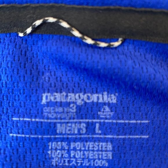 Patagonia Mens Quarter Zip Pullover Shirt Large Blue Long Sleeve Polyester - Picture 7 of 8